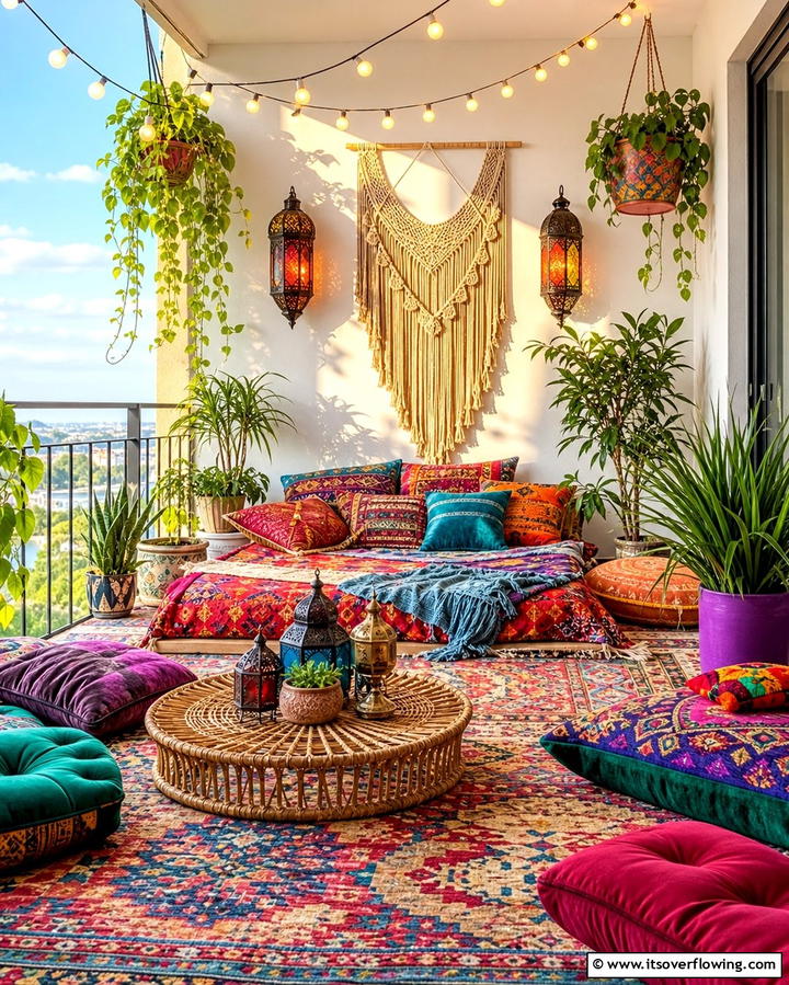 Bohemian Hangout Space - 25 Inspiring Bedroom Balcony Ideas for Your Home