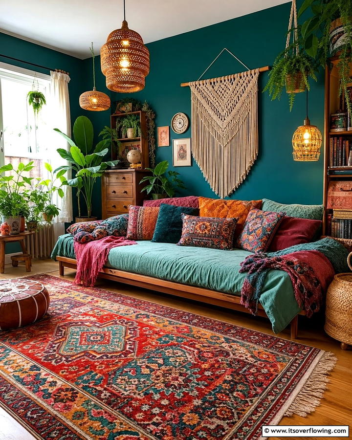 Bohemian Inspired Futon Setup - 20 Futon Bedroom Ideas for a Versatile and Stylish Space