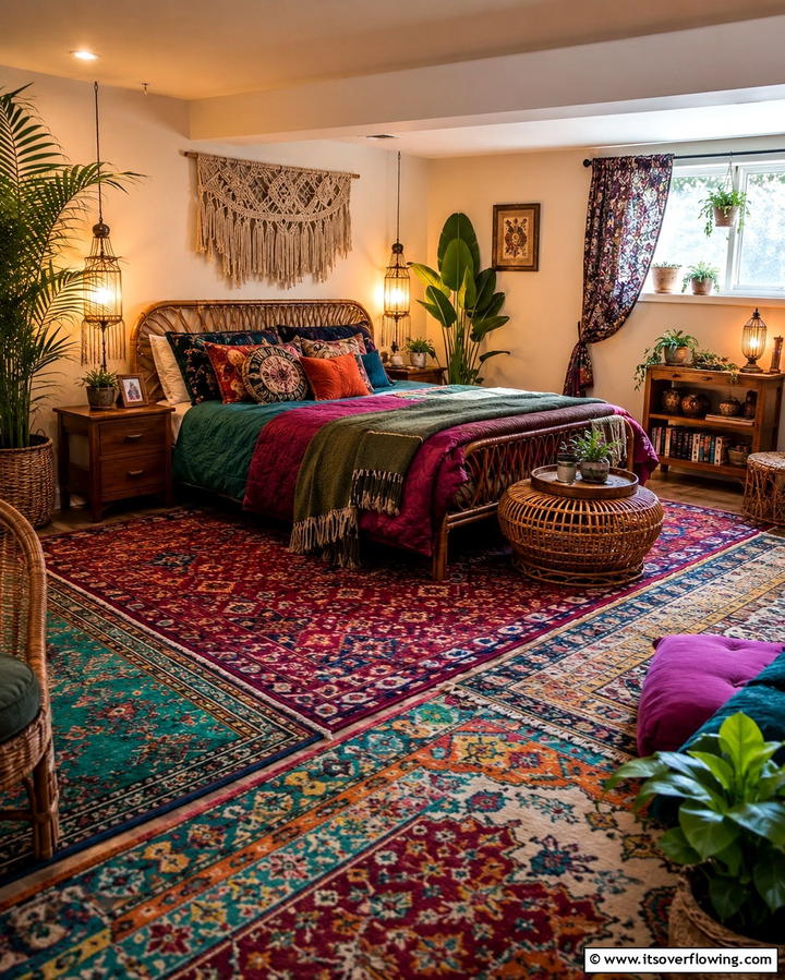 Bohemian Oasis - 25 Basement Bedroom Ideas for Cozy and Functional Spaces