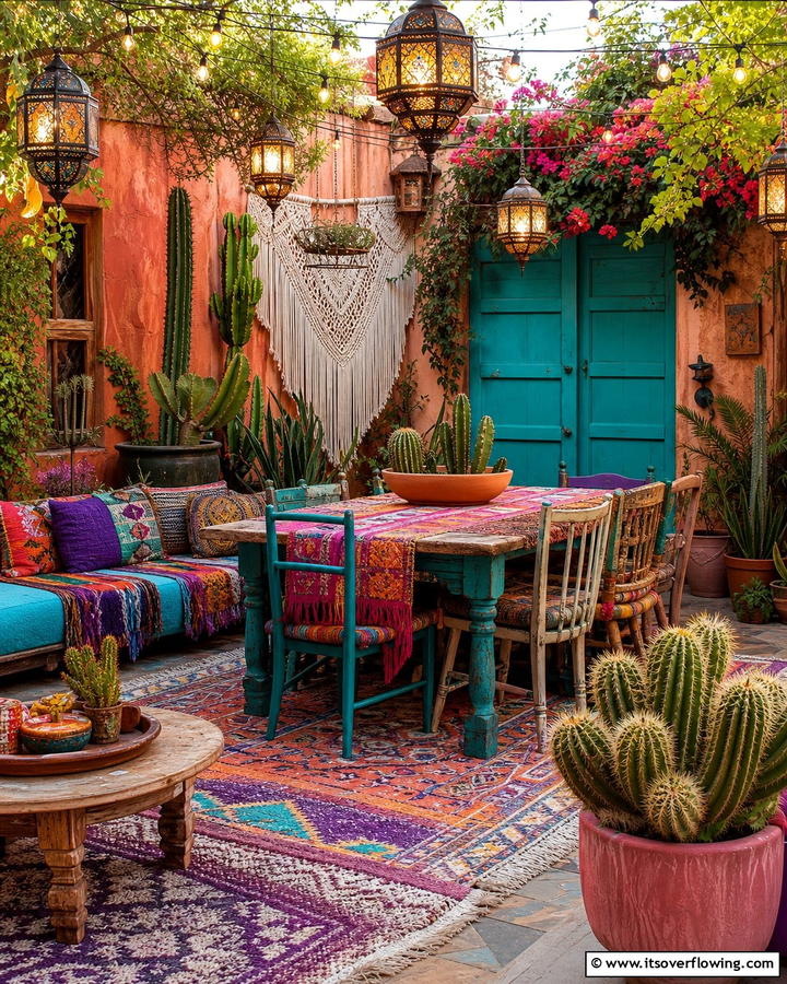Bohemian Retreat Courtyard - 21 Courtyard Ideas to Design a Peaceful Outdoor Oasis
