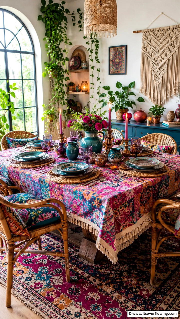 Bohemian Rhapsody Display - 21 Elegant Tablescape Ideas for Memorable Dining Experiences