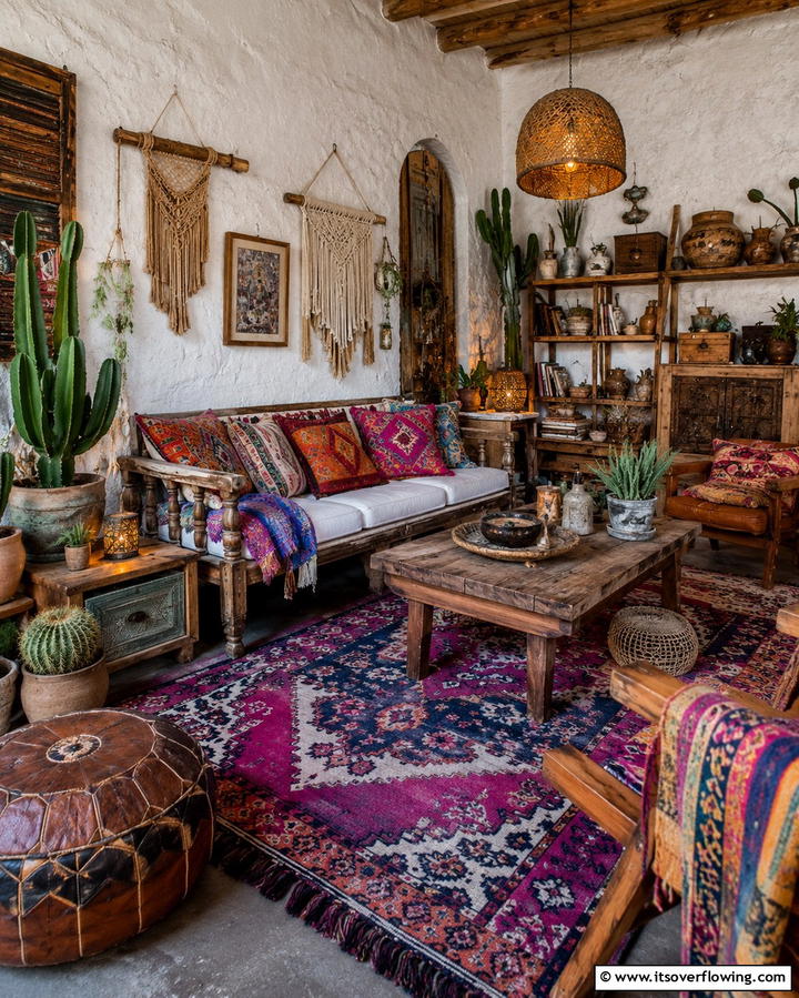 Bohemian Rustic Vibes - 30 Small Rustic Living Room Ideas for Cozy Charm
