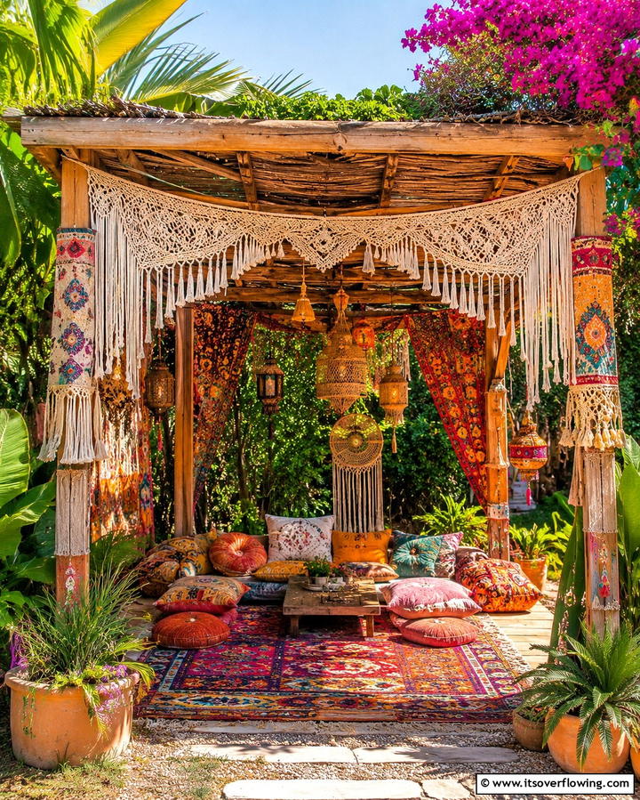 Bohemian Style Hideaway - 30 Backyard Gazebo Ideas for Outdoor Entertaining