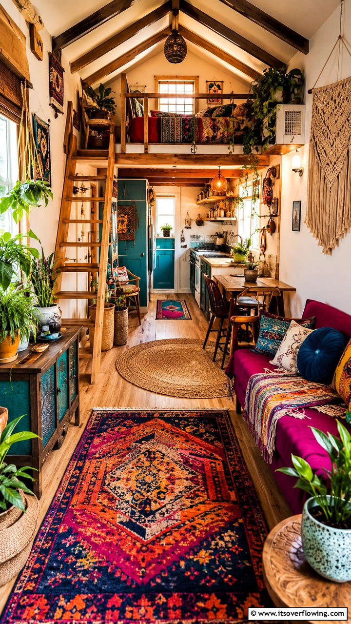 Bohemian Style Tiny House - 21 Tiny House Design Ideas for Compact, Efficient Living