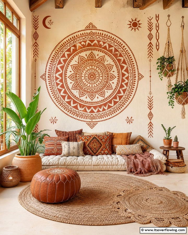 Bohemian Style - 21 Creative Bedroom Wall Painting Ideas for Stylish Rooms