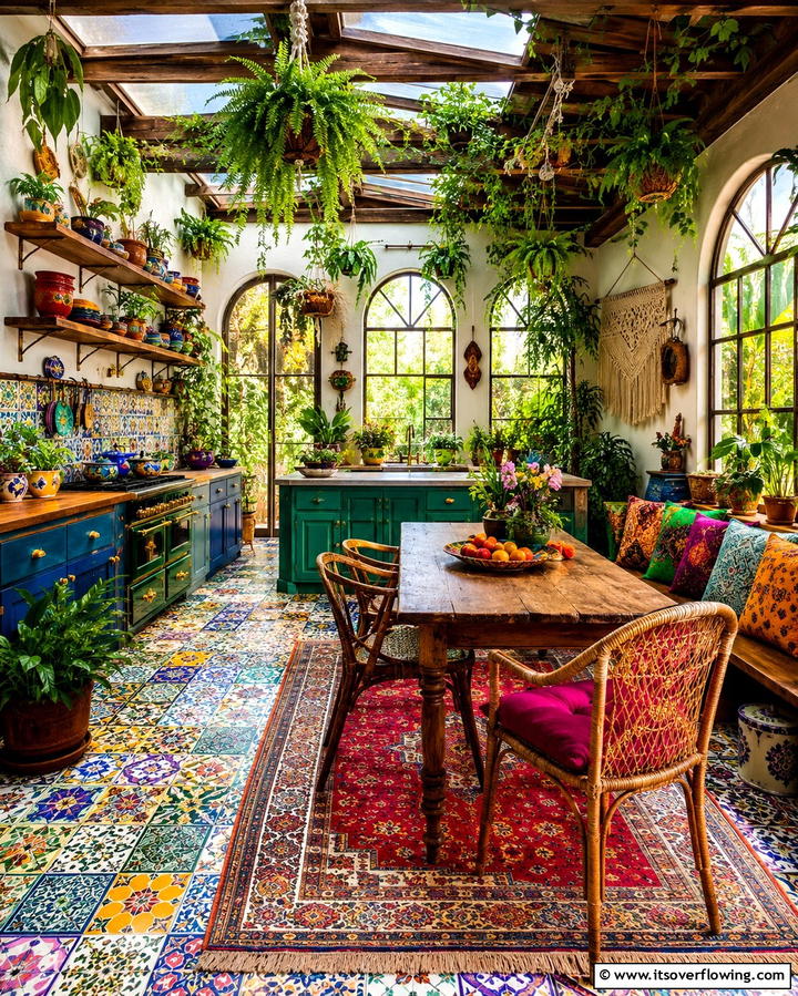 Bohemian Sunroom Kitchen - 20 Sunroom Kitchen Ideas for a Bright Cooking Space