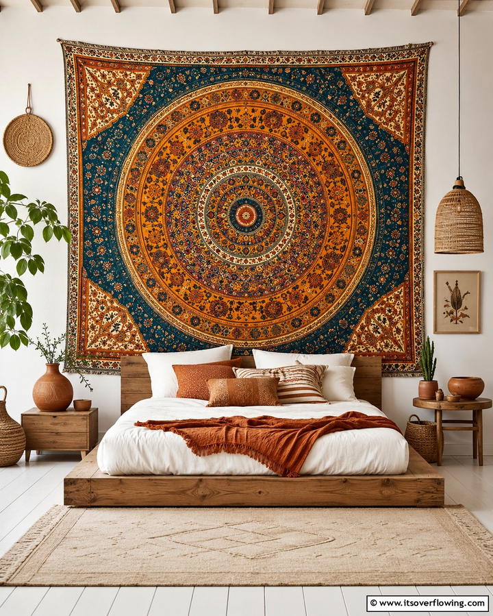 Bohemian Tapestries as Wall Art - 25 Hippie Bedroom Ideas for a Boho-Chic Vibe