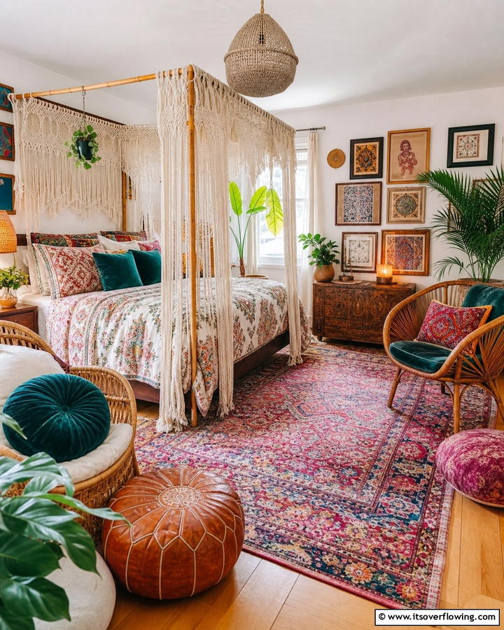 Bohemian Vibe Guest Room - 21 Guest Room Ideas for a Welcoming and Functional Space