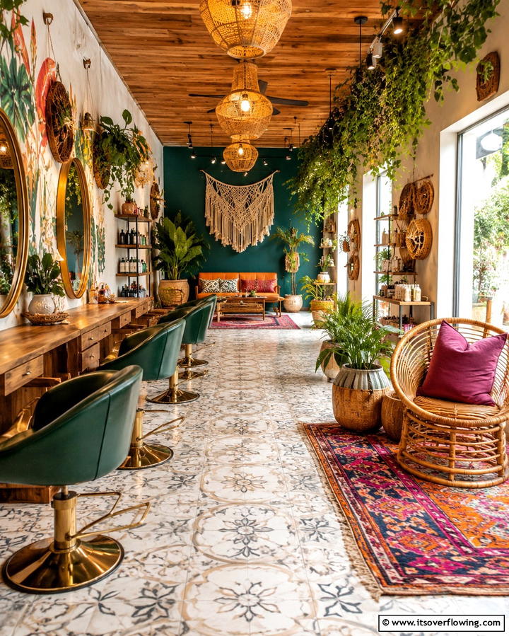 Bohemian Vibe Salon - 30 Salon Interior Design Ideas for a Chic Beauty Space