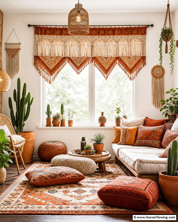 Bohemian Vibes - 21 Elegant Window Valance Ideas to Frame Your View