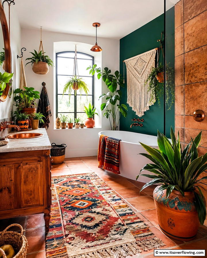 Bohemian Vibes Bathroom - 30 Stylish Bathroom Decor Ideas for a Spa-Like Retreat