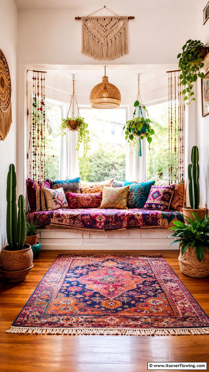 Bohemian Window Oasis - 30 Bay Window Ideas to Brighten and Expand Your Space