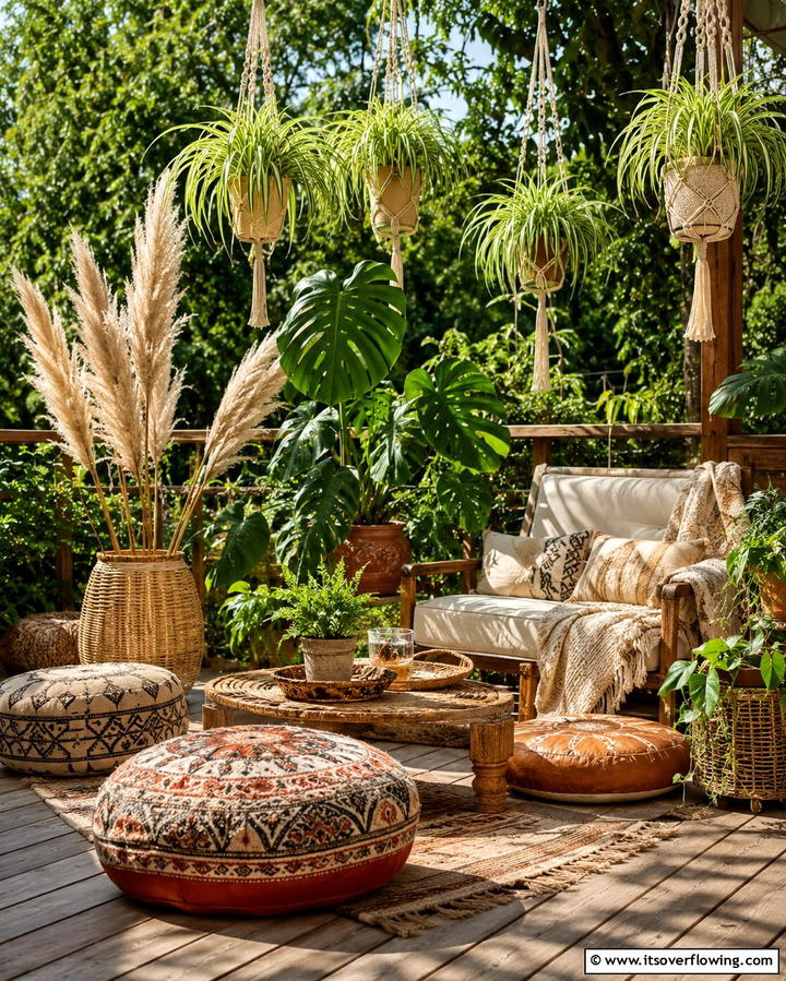 Boho Chic Botanicals - 30 Deck Decorating Ideas with Plants for Lush Outdoor Living
