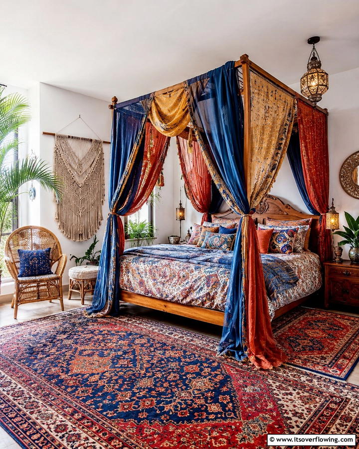 Boho Chic Canopy Beds - 25 Vibrant Colorful Boho Decor Ideas for Your Space