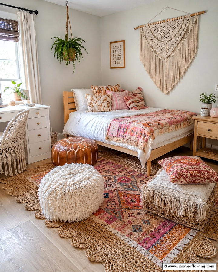 Boho Chic Corner - 25 Girl Room Ideas for 10-year-olds- Creative & Fun Designs