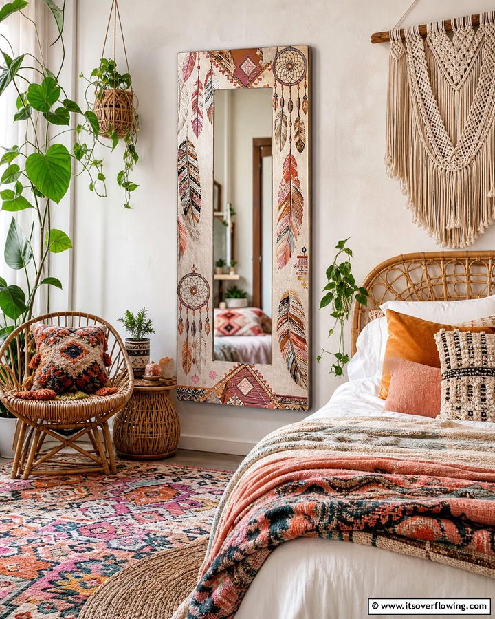 Boho Chic Designs - 20 Mirror Painting Ideas to Add Art to Your Walls