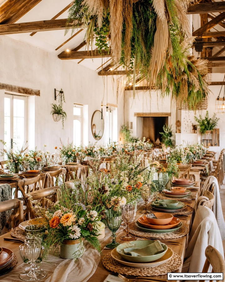 Boho Chic Dining Setups - 21 Boho Wedding Ideas for a Free-Spirited Celebration