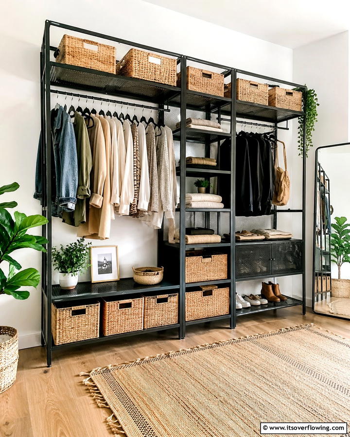Boho Chic Storage Solutions - 30 Moody Dark Boho Bedroom Decor Inspirations for Cozy Nights
