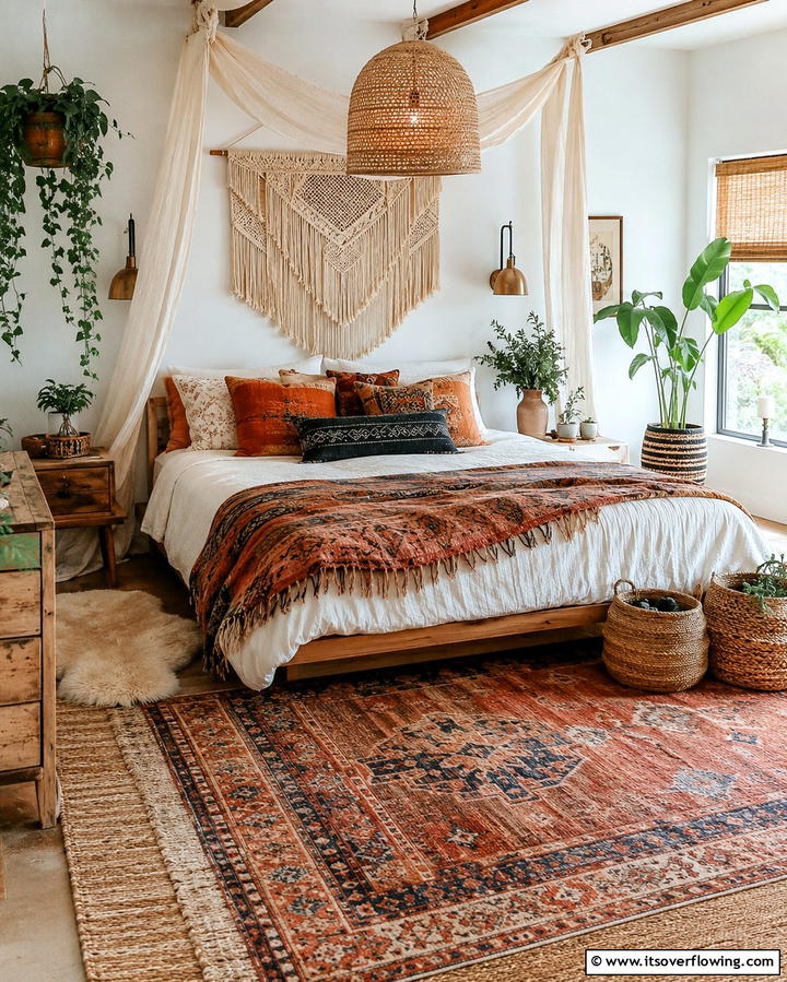 Boho Chic with Layered Textiles - 25 Dreamy Bedroom Design Ideas for a Cozy Retreat