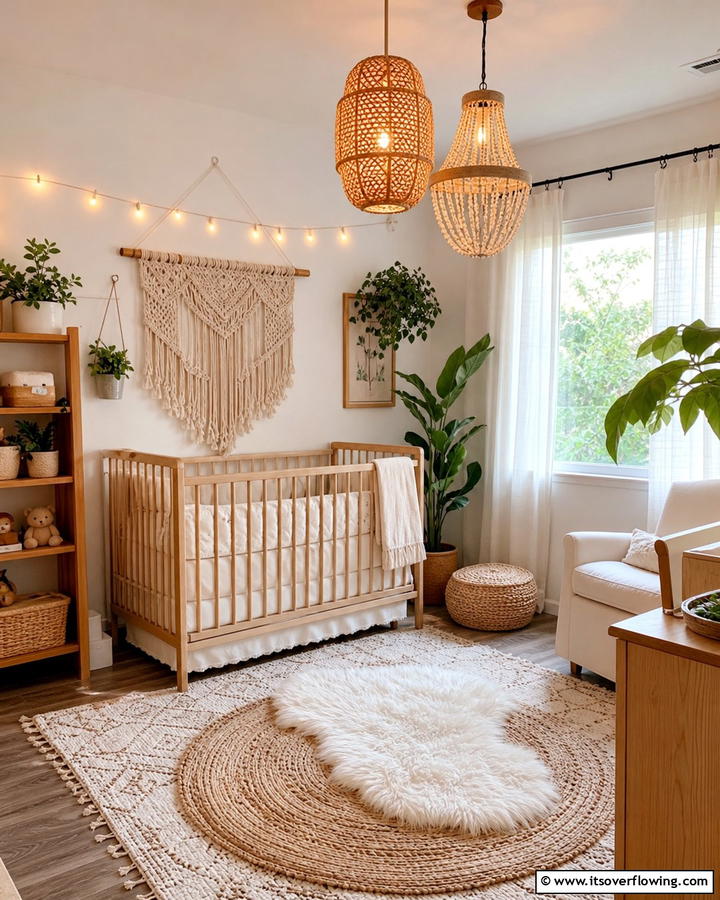 Boho Inspired Lighting - 25 Boho Nursery Ideas for a Cozy and Chic Space