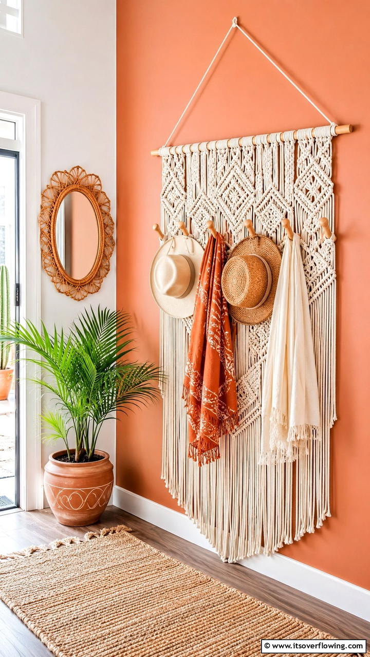 Boho Macrame Hat Rack - 30 Creative Hat Rack Ideas for Organized Entryways