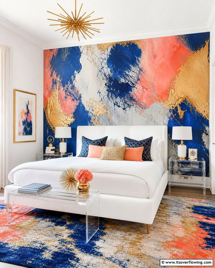 Bold Abstract Artistry - 21 Stunning Bedroom Wallpaper Ideas to Elevate Your Sanctuary