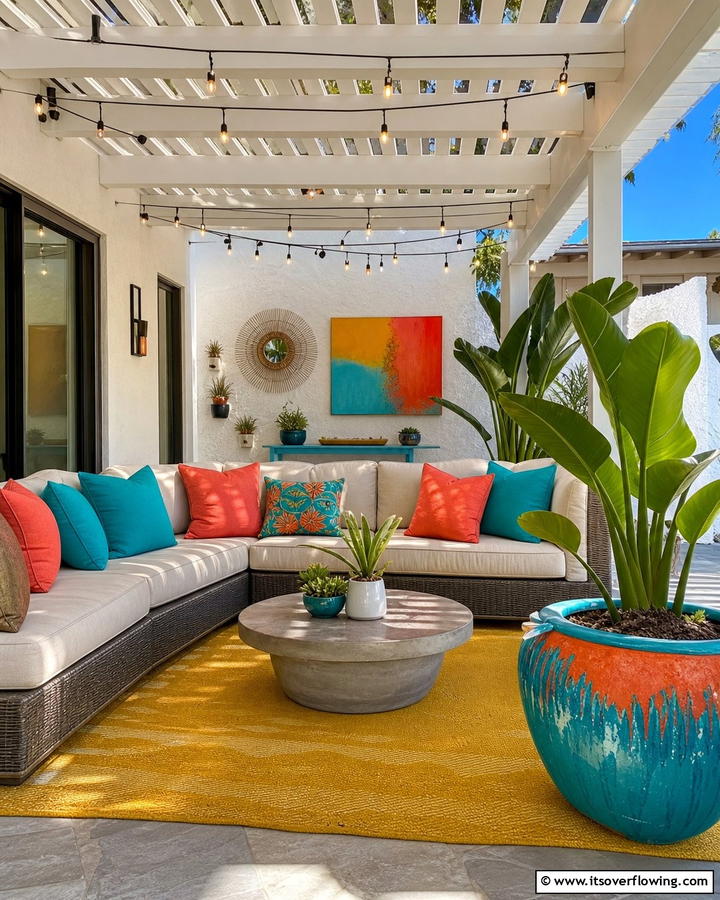 Bold Accent Colors - 25 California Room Design Ideas for Indoor-Outdoor Living