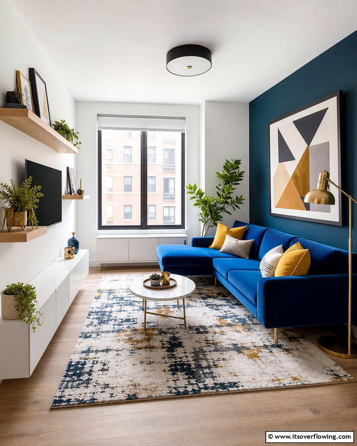 Bold Accent Features - 21 Small Apartment Living Room Ideas for Compact Spaces