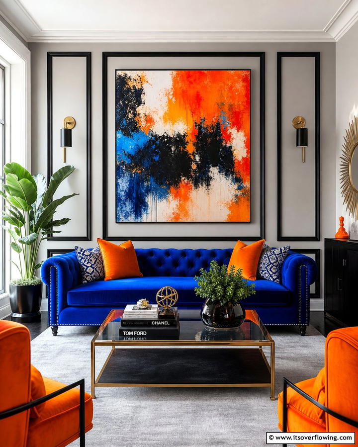 Bold Accent Pieces - 25 Living Room With Grey Walls and Black Trim Ideas