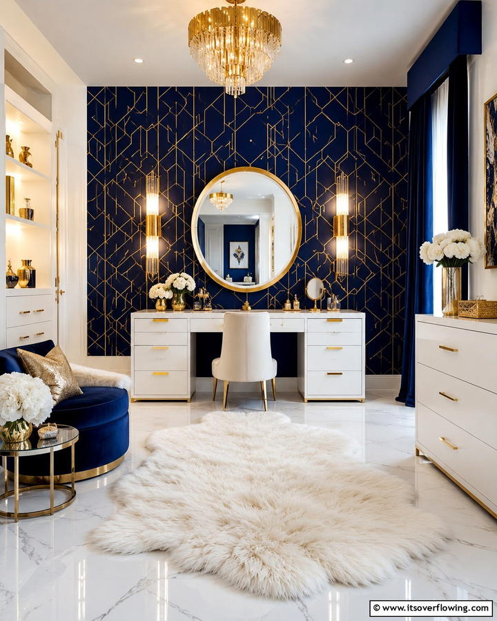 Bold Accent Wall - 25 Stunning Makeup Room Ideas for Every Style