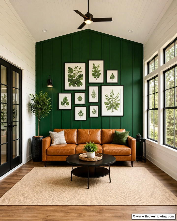Bold Accent Wall - 25 Three Season Porch Ideas for Year-Round Enjoyment