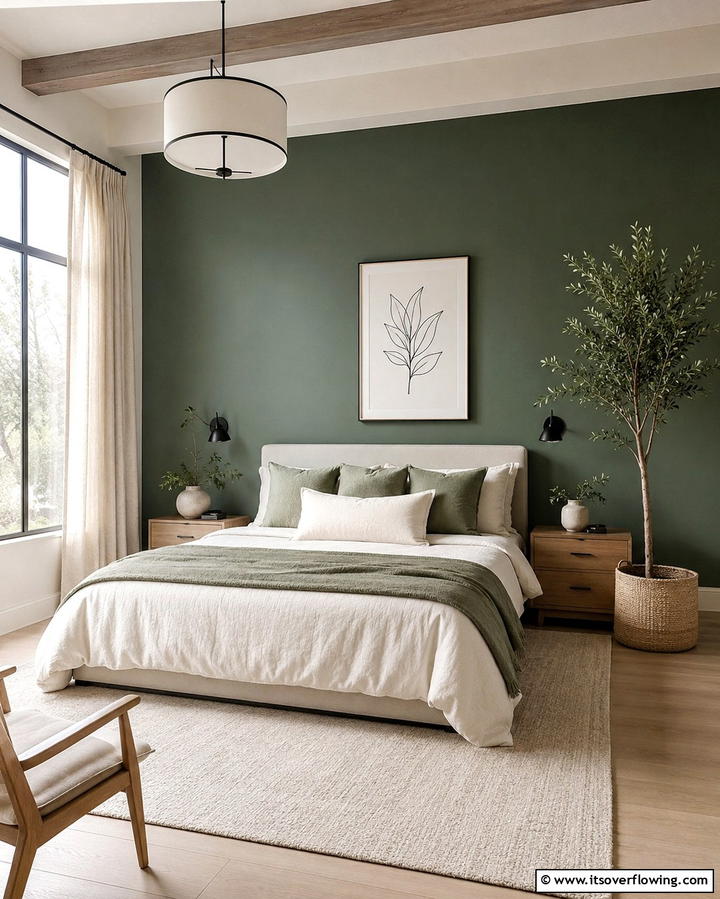 Bold Accent Wall - 30 Minimalist Clean Girl Room Ideas for a Clutter-Free Space