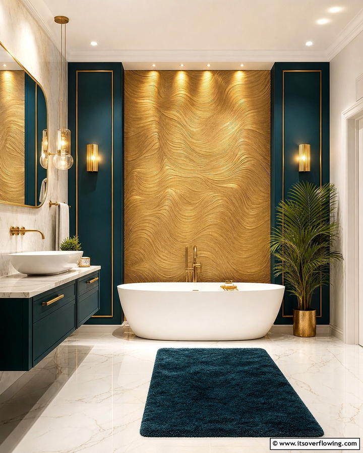Bold Accent Wall Panels - 25 Bathroom Wall Paneling Ideas for a Luxurious Look