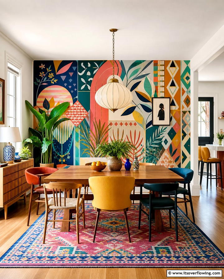Bold Accent Wall for Drama - 25 Eclectic Dining Room Ideas for Unique Gatherings