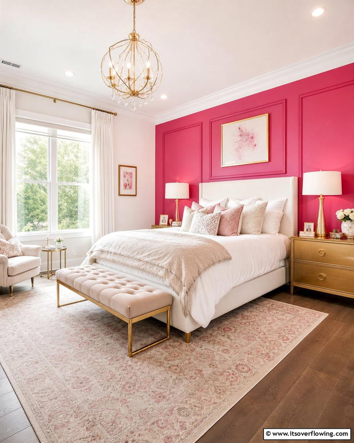 Bold Accent Wall - 20 Hot Pink Bedroom Ideas for Vibrant Spaces