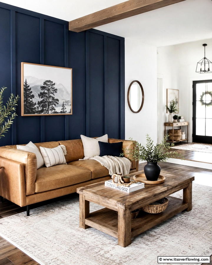 Bold Accent Walls - 25 Joanna Gaines Living Room Ideas for Farmhouse Style