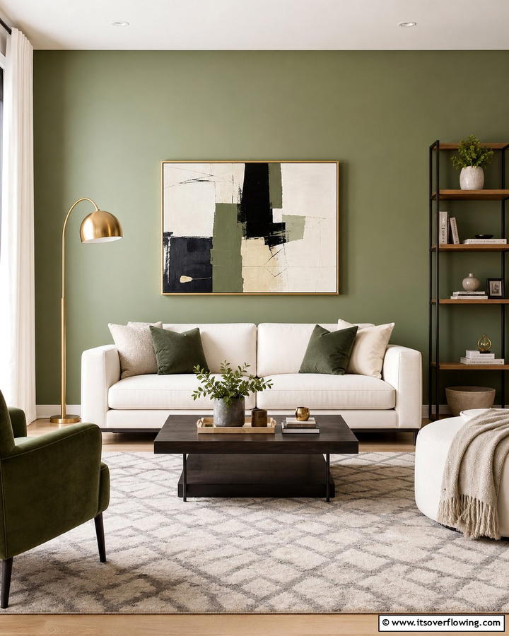 Bold Accent Walls - 21 Sage Green Paint Inspirations for Calming Interiors
