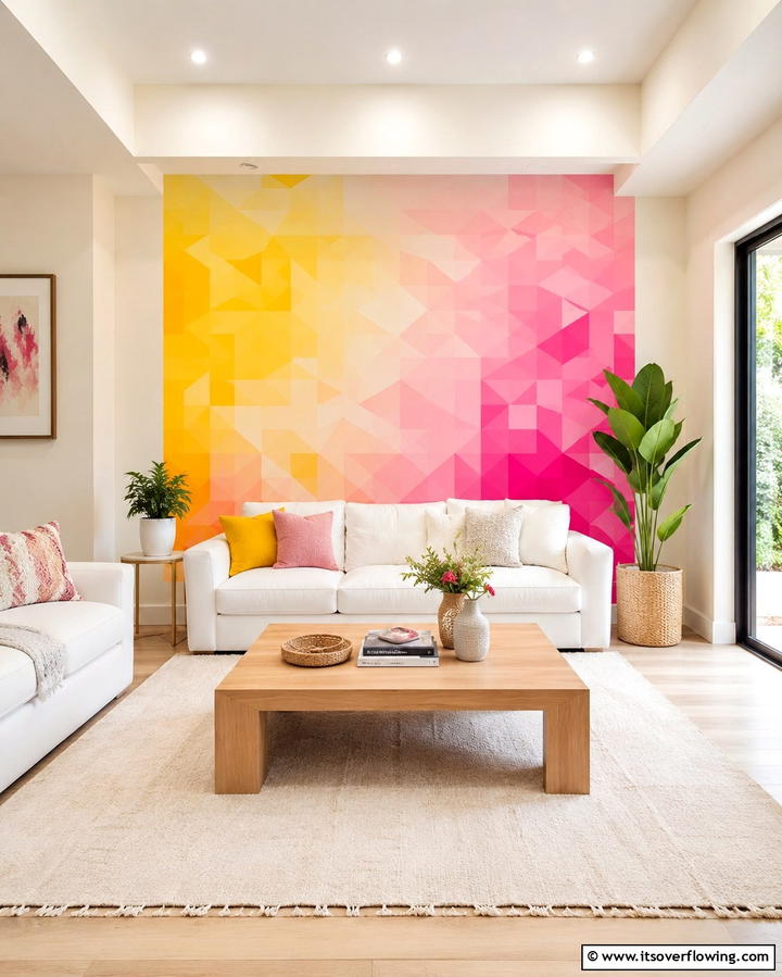 Bold Accent Walls - 30 Yellow and Pink Decor Ideas- Vibrant Home Accents
