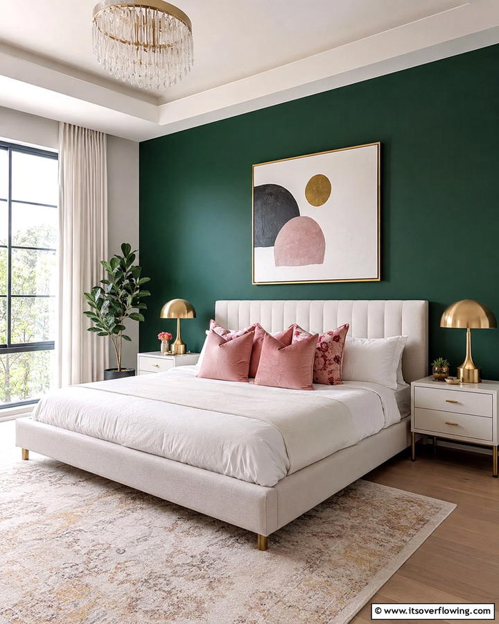 Bold Accent Walls for Impact - 25 Pink and Green Bedroom Ideas for a Fresh Look