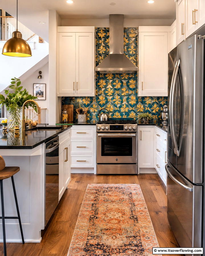 Bold Backsplash Designs - 20 Townhouse Kitchen Ideas for Small Spaces