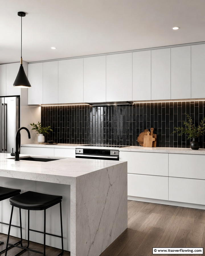 Bold Black Backsplash - 25 Modern Kitchen Backsplash Ideas for a Fresh Update
