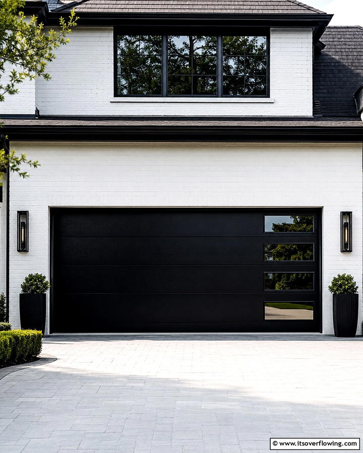 Bold Black Elegance - 25 Garage Door Paint Ideas to Boost Curb Appeal
