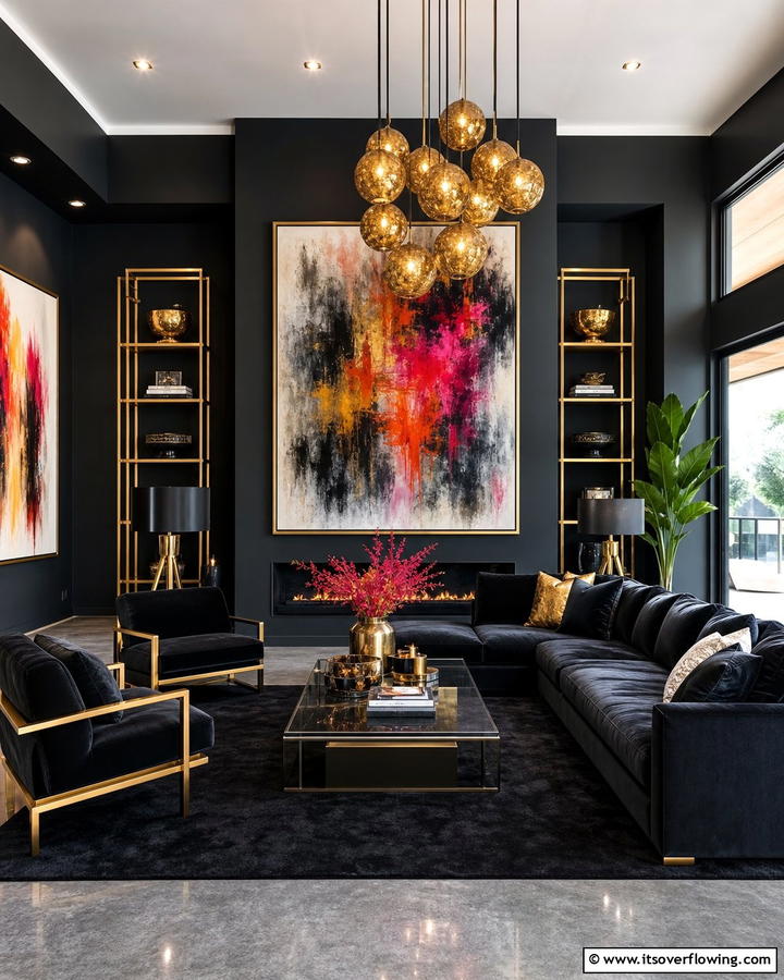 Bold Black Living Room - 21 Bold Black Room Ideas for Dramatic Interior Statements