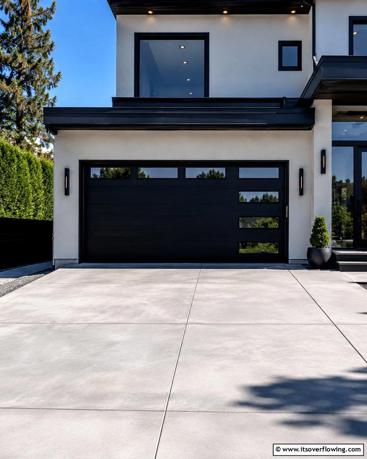 Bold Black Sophistication - 25 Garage Door Paint Ideas to Boost Curb Appeal