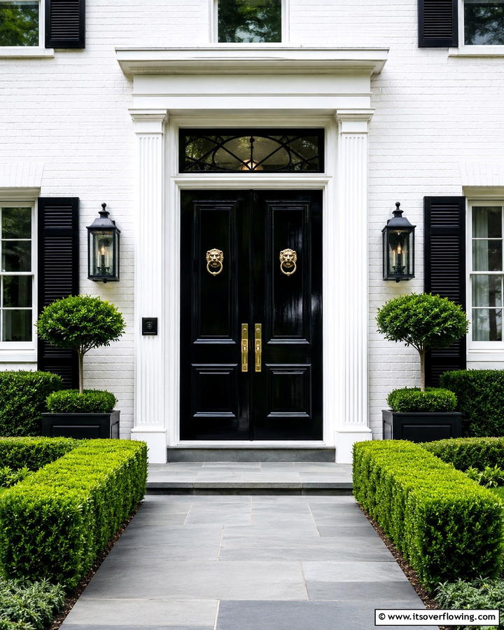 Bold Black Statement - 25 Double Front Door Ideas for a Grand Entrance