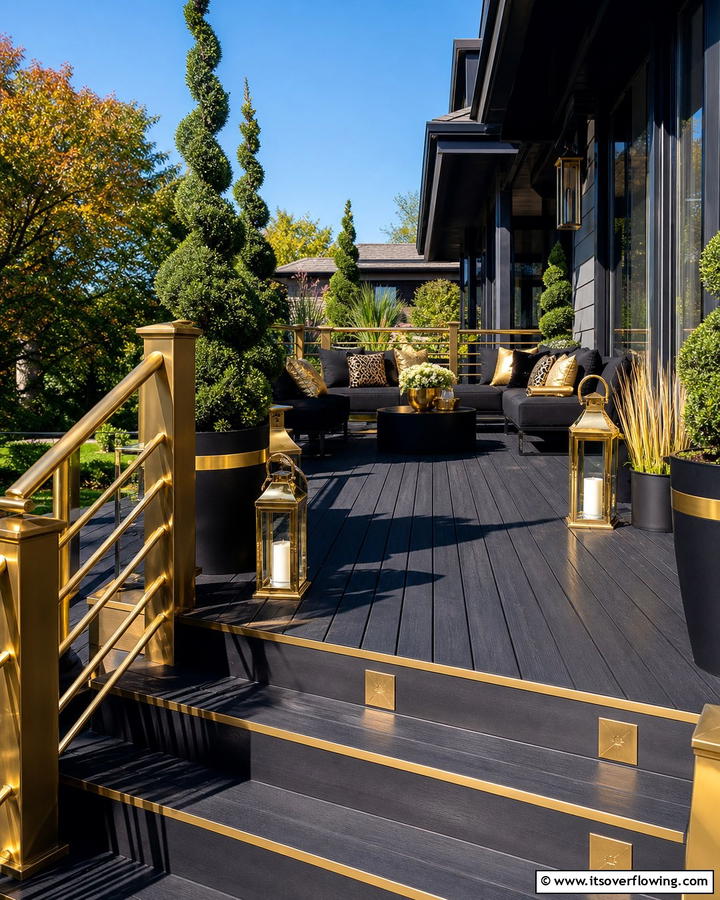 Bold Black and Gold - 30 Two-Tone Deck Color Schemes for Dynamic Outdoor Spaces