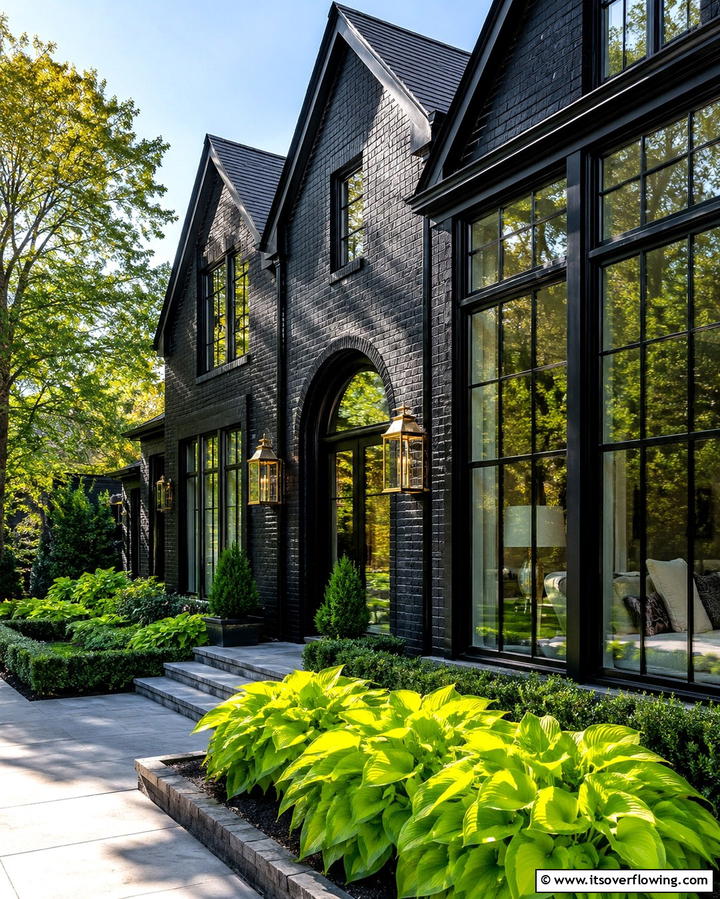 Bold Black for Dramatic Sophistication - 25 Painted Brick Houses Ideas for a Fresh Look