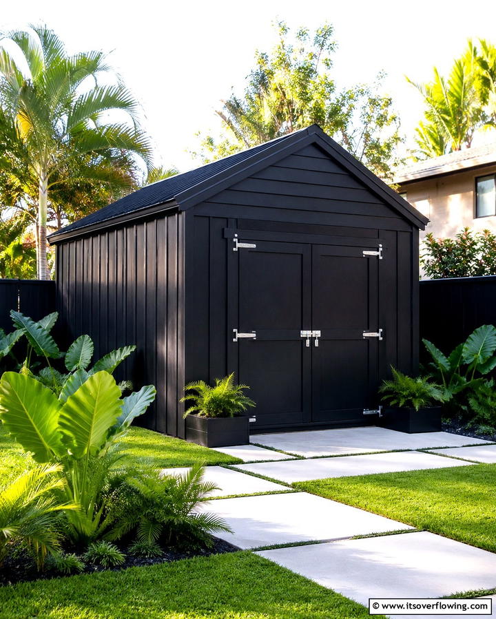 Bold Black - 25 Shed Color Ideas to Brighten Your Outdoor Space