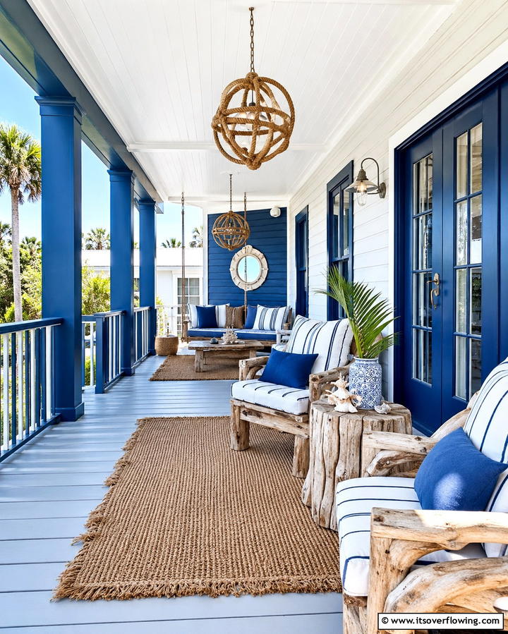 Bold Blues for a Coastal Vibe - 30 Porch Paint Color Ideas for Inviting Entryways