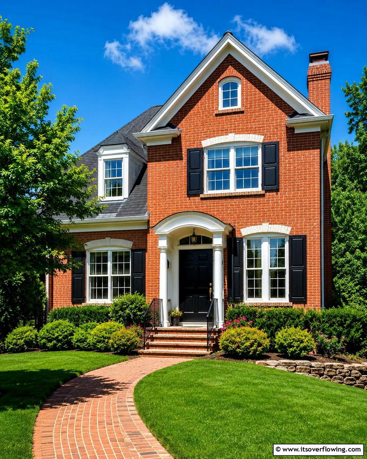 Bold Brick Red Exterior - 25 Red Home Exterior Ideas to Boost Curb Appeal